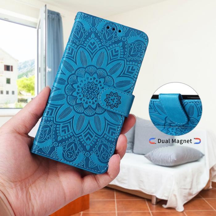 Bild 5, Motorola Edge 70 Fodral Mandala Läder Blå