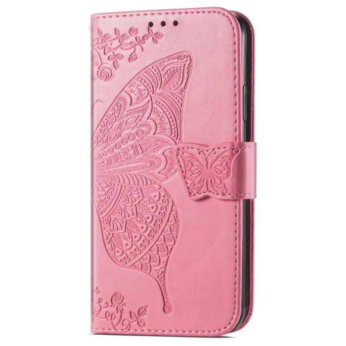 Bild 6, iPhone 16 Fodral Fjäril Tryck Rosa