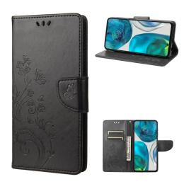 Motorola Moto G52/G82 Fodral Blommigt Tryck Svart