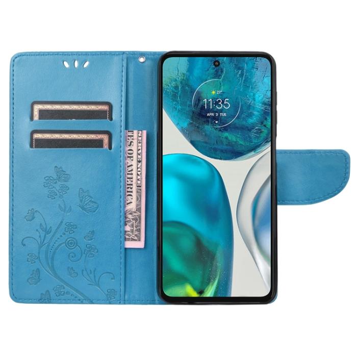 Bild 4, Motorola Moto G52/G82 Fodral Blommigt Tryck Blå