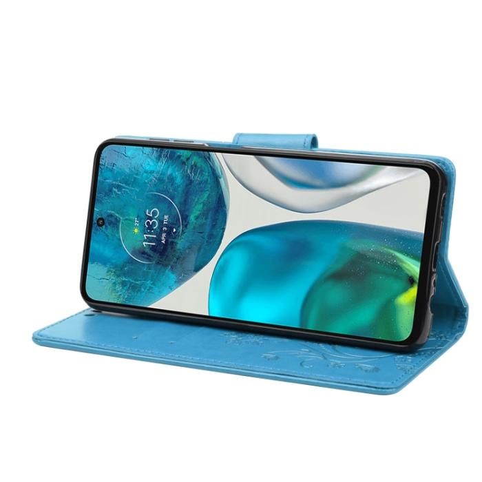 Bild 5, Motorola Moto G52/G82 Fodral Blommigt Tryck Blå