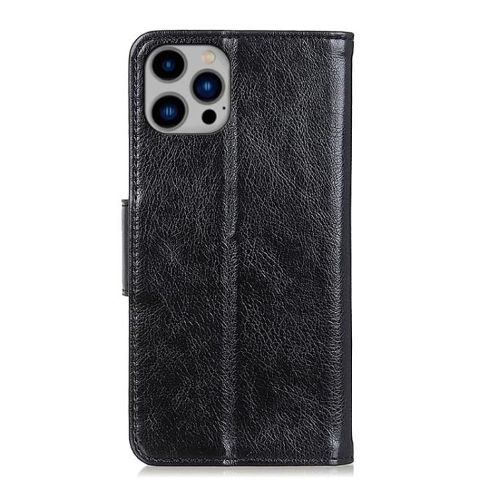 Bild 3, iPhone 15 Pro Max Fodral Läder Nappa Textur Svart