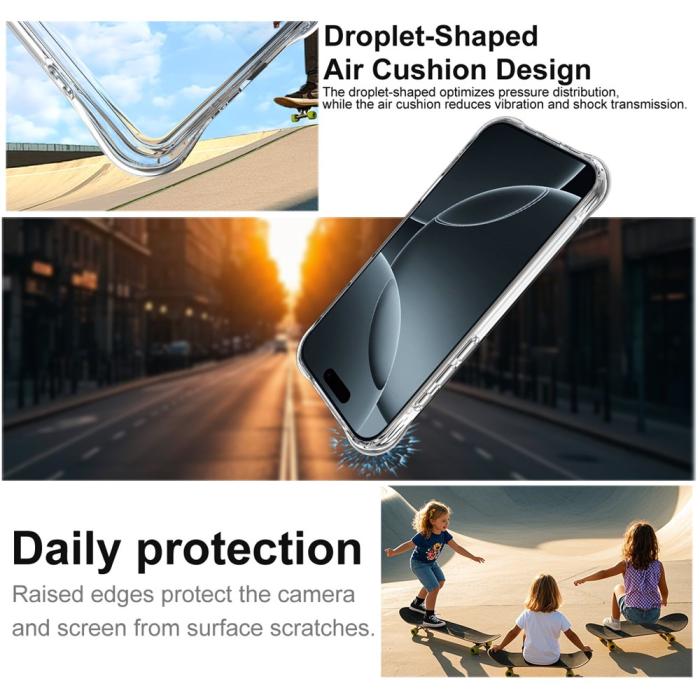 Bild 4, IMAK iPhone 17 Pro Max Skal TPU Shockproof Airbag Transparent