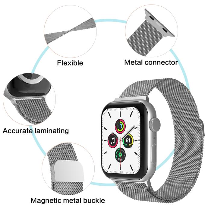 Bild 5, ColorPop Milanese Loop Metall Armband Apple Watch 42/44/45/49 mm