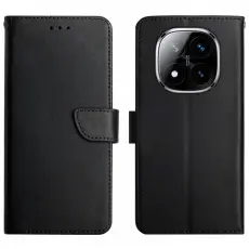 Xiaomi Redmi Note 14 Pro/Pro Plus 5G Fodral &Auml;kta L&auml;der Svart
