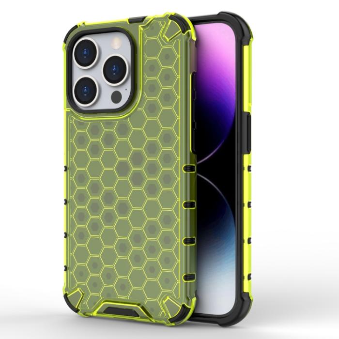 Bild 1, iPhone 15 Pro Skal Shockproof Honeycomb Grön