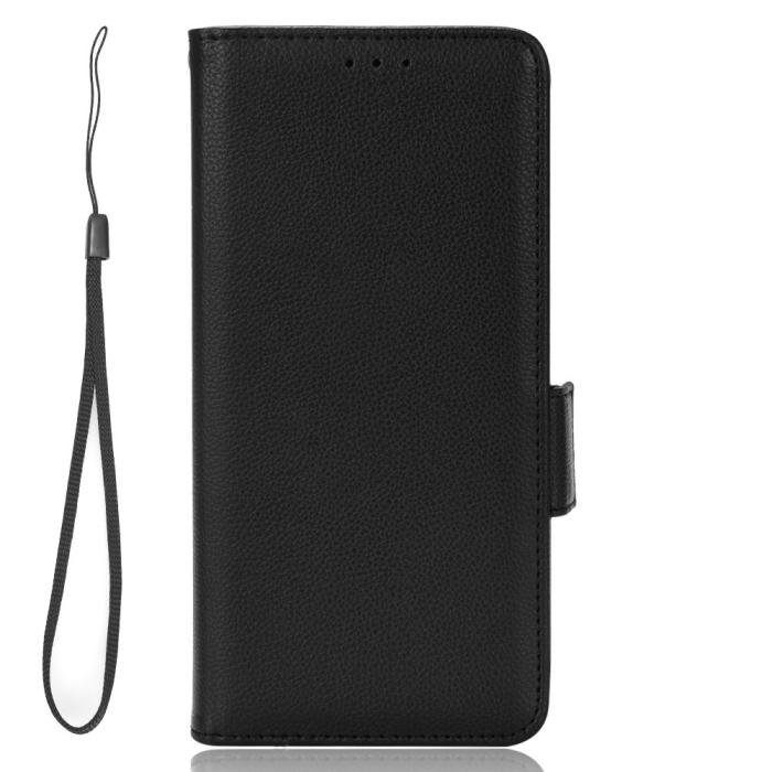Bild 6, Motorola Edge 30 Fusion 5G Fodral Litchi Läder Svart