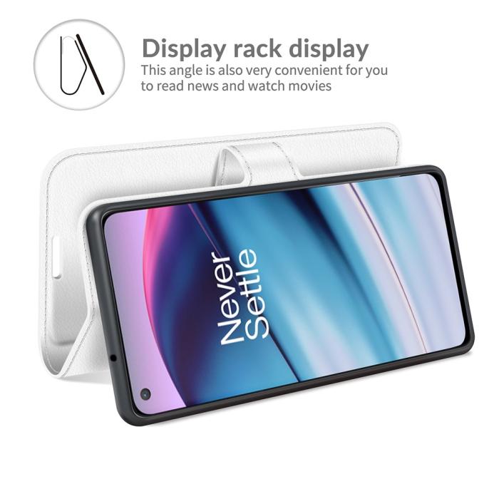 Bild 3, OnePlus Nord CE 5G - Litchi Läder Fodral - Vit
