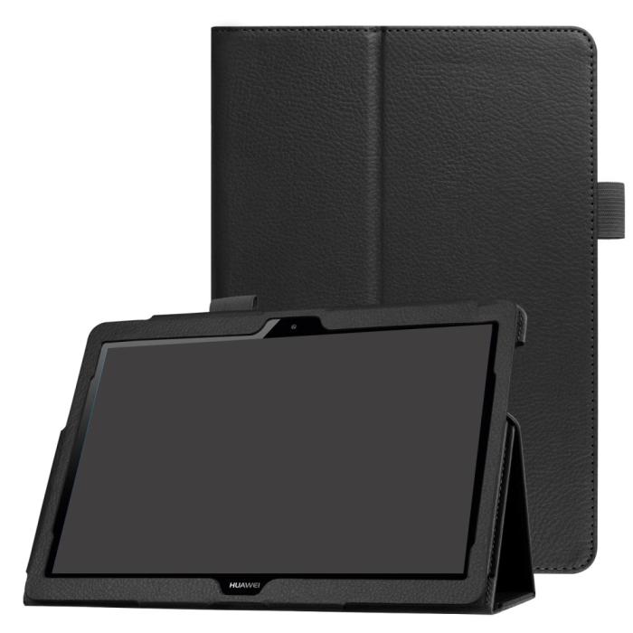 Bild 1, Huawei MediaPad T3 10 - Litchi läderfodral - Svart