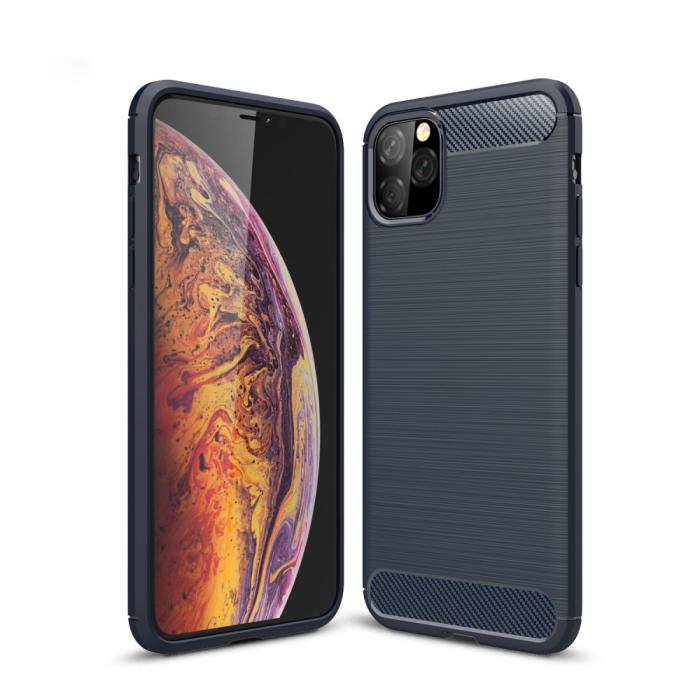 Bild 1, iPhone 11 Pro Max - Brushed TPU Skal - Mörk Blå