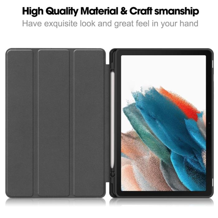 Bild 2, Samsung Galaxy Tab A9 Plus Fodral Tri-Fold Pennhållare Röd