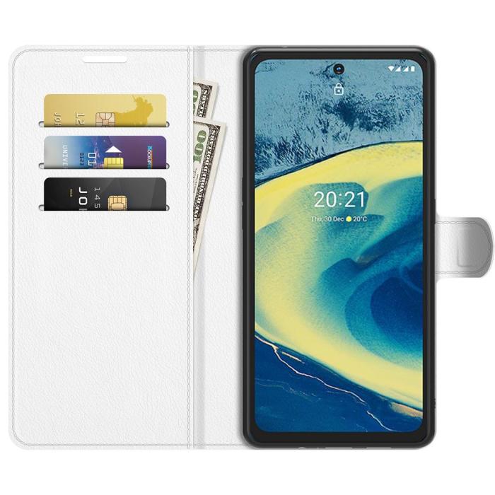 Bild 4, Nokia XR20 Fodral Litchi Läder Vit