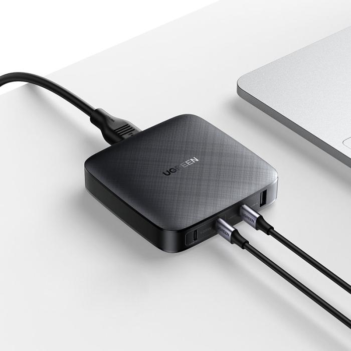 Bild 6, Ugreen 100W PD Reseladdare 3x USB-C / 1x USB-A Svart