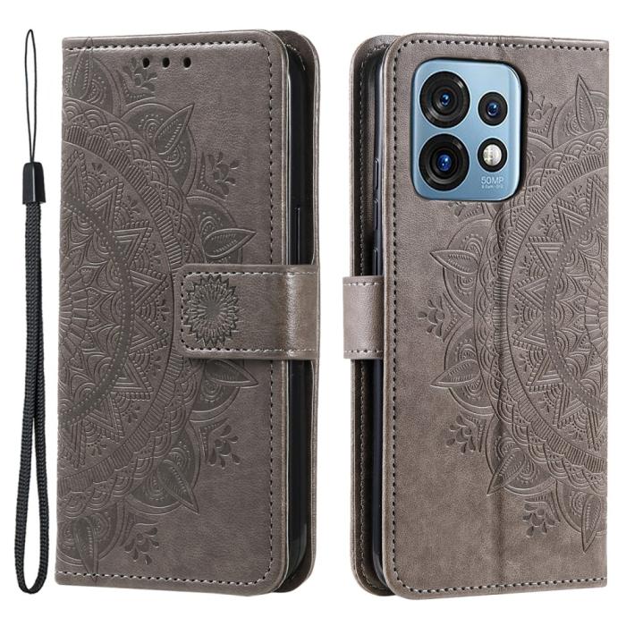 Bild 1, Motorola Edge 40 Pro 5G Fodral Mandala Läder Grå