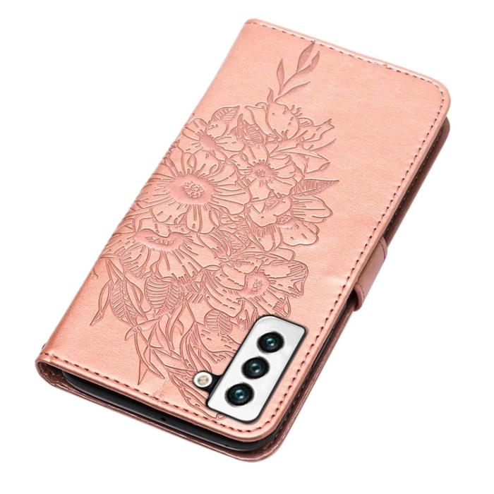 Bild 5, Samsung Galaxy S22 Fodral Butterfly Läder Roséguld