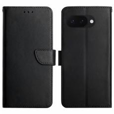 Google Pixel 9a Fodral &Auml;kta L&auml;der Svart