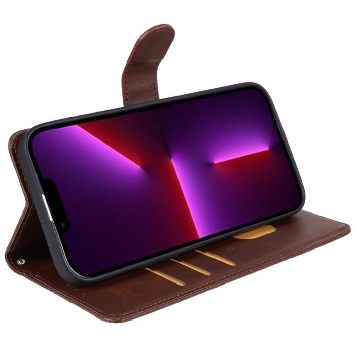 Bild 3, iPhone 15 Fodral PU Läder Brun