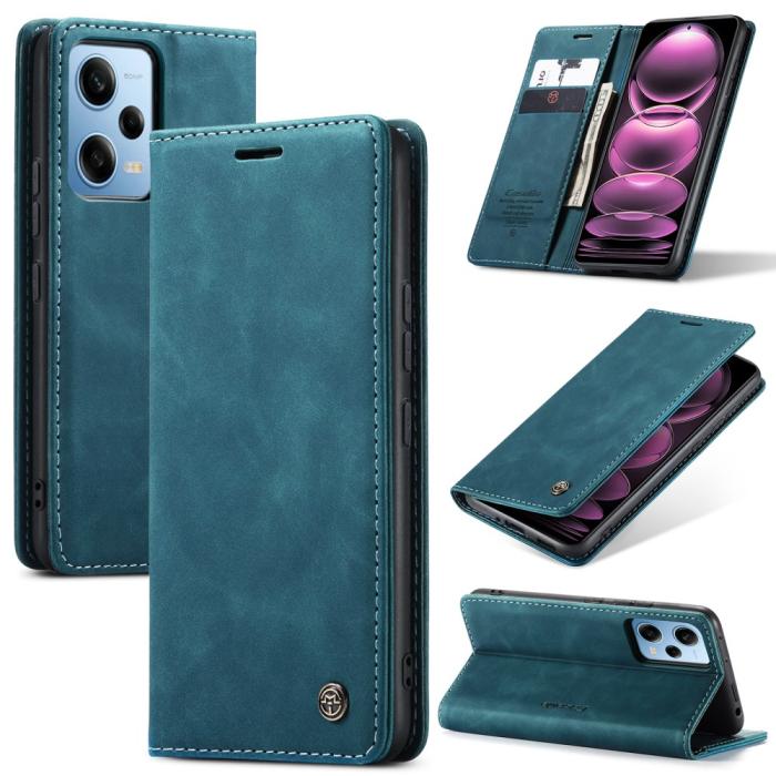 Bild 1, CASEME Xiaomi Redmi Note 12 Pro 5G Fodral Retro Flip Läder Blå