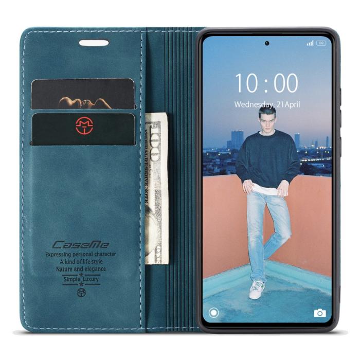 Bild 2, CASEME Xiaomi Redmi Note 12 Pro 5G Fodral Retro Flip Läder Blå