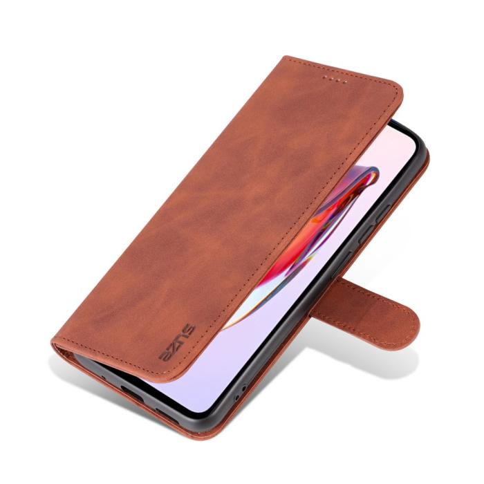 Bild 6, AZNS Xiaomi Redmi 12C 4G Fodral Läder Brun