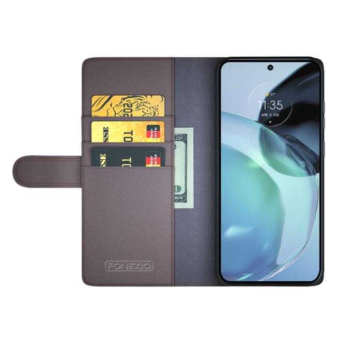 Bild 2, Google Pixel 7A Fodral Premium Äkta Läder Brun