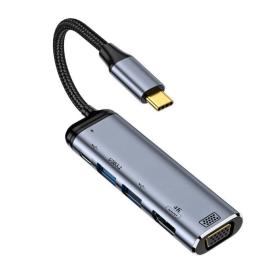 USB-C PD Till VGA/HDMI/USB-C/USB-A 4K 60Hz 1080p Adapter