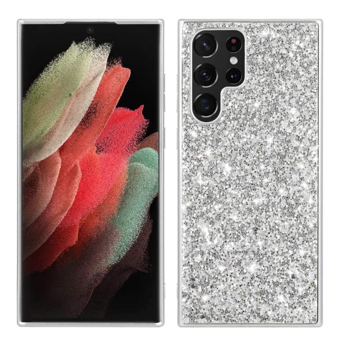 Bild 1, Galaxy S24 Ultra Skal Sparkling Glitter Silver
