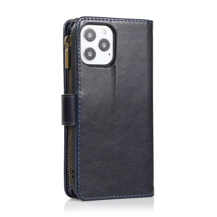 Bild 3, iPhone 14 Fodral 9-kort Multifunktionell Läder Blå