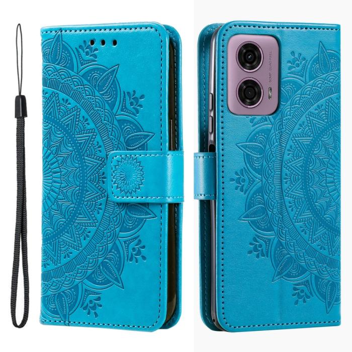 Bild 1, Motorola Moto G04 4G/G24 4G Fodral Mandala Blå