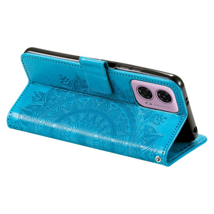 Bild 3, Motorola Moto G04 4G/G24 4G Fodral Mandala Blå