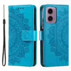 Motorola Moto G04 4G/G24 4G Fodral Mandala Blå