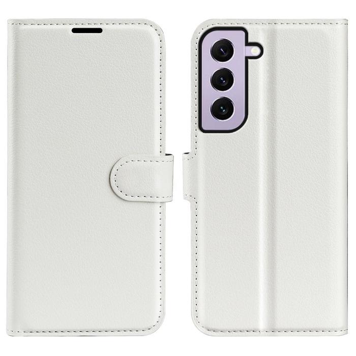 Bild 1, Samsung Galaxy S23 Fodral Litchi Läder Vit
