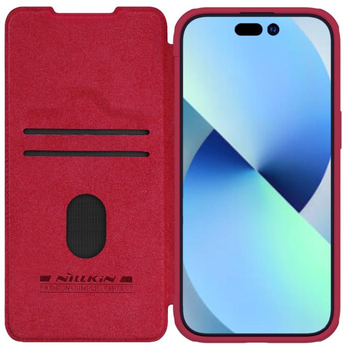 Bild 2, NILLKIN iPhone 15 Plus Fodral Qin CamShield Röd