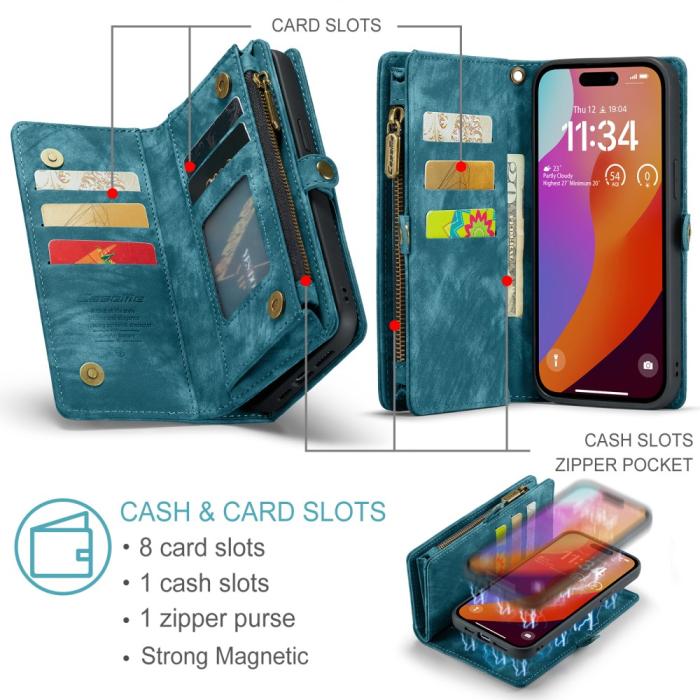 Bild 5, CASEME iPhone 16 Pro Fodral Multifunktionell Blå
