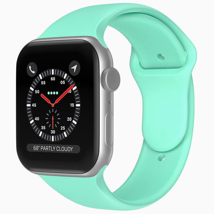 Bild 2, Apple Watch 38/40/41 mm Silikon Armband (S/M) Mintgrön