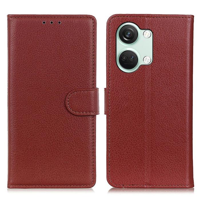 Bild 1, OnePlus Nord 3 5G Fodral Litchi Läder Brun