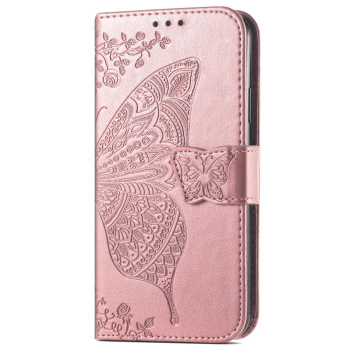 Bild 6, iPhone 16 Fodral Fjäril Tryck Roséguld