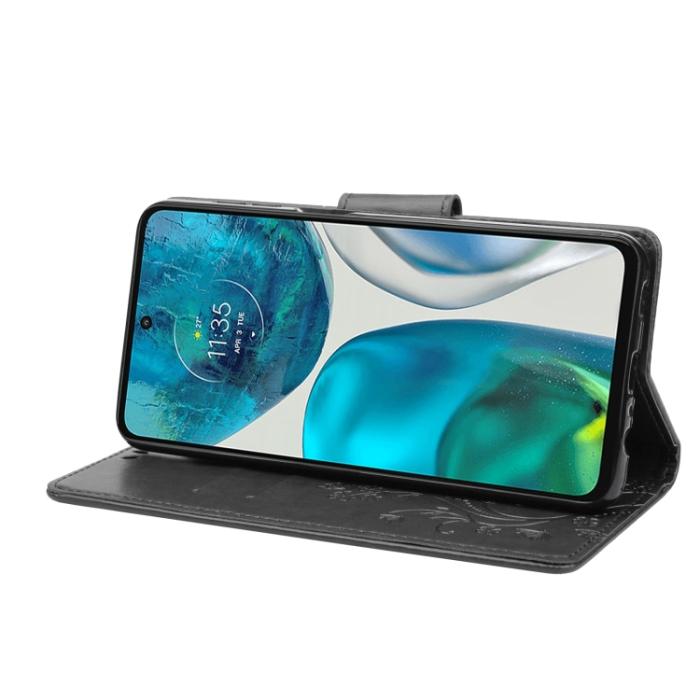 Bild 5, Motorola Moto G52/G82 Fodral Blommigt Tryck Svart