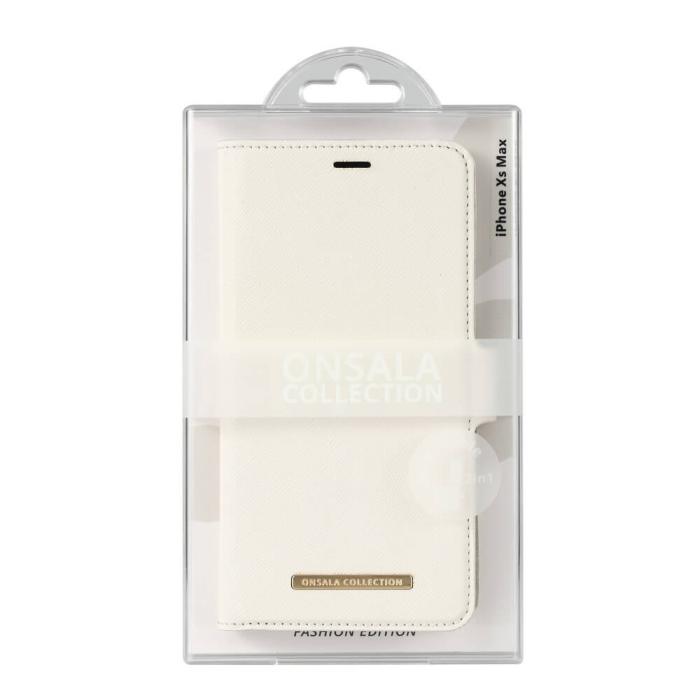 Bild 2, ONSALA iPhone XS Max 2in1 Magnet Fodral / Skal Saffiano White