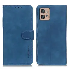 KHAZNEH Motorola Moto G32 Fodral L&auml;der Bl&aring;