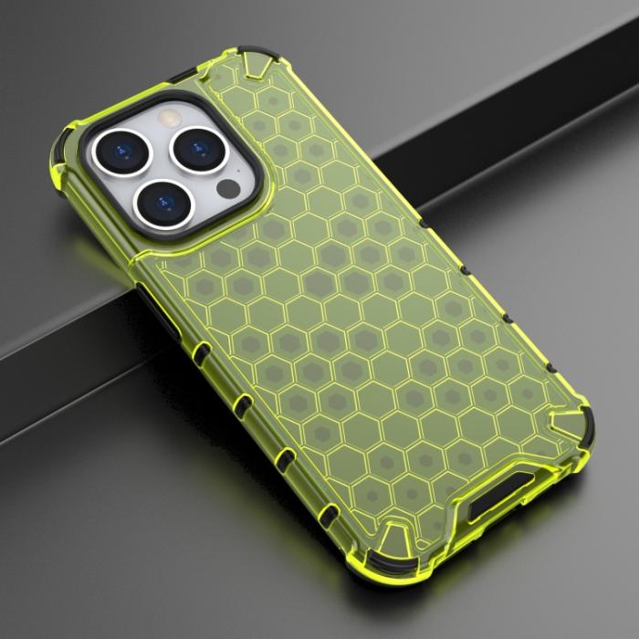 Bild 2, iPhone 15 Pro Skal Shockproof Honeycomb Grön