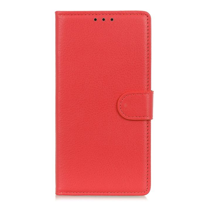 Bild 2, OnePlus 8T / 8T+ - Litchi Textur Fodral - Röd
