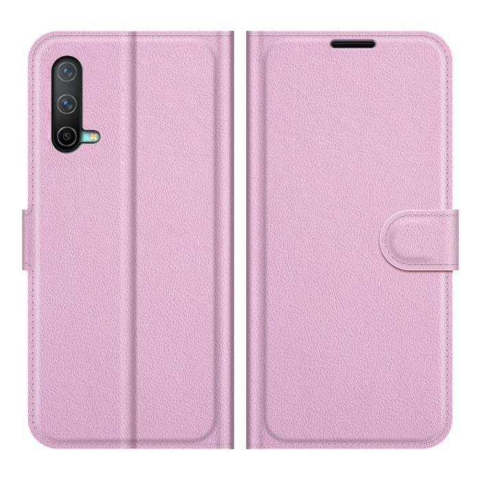 Bild 1, OnePlus Nord CE 5G - Litchi Läder Fodral - Ljus Rosa