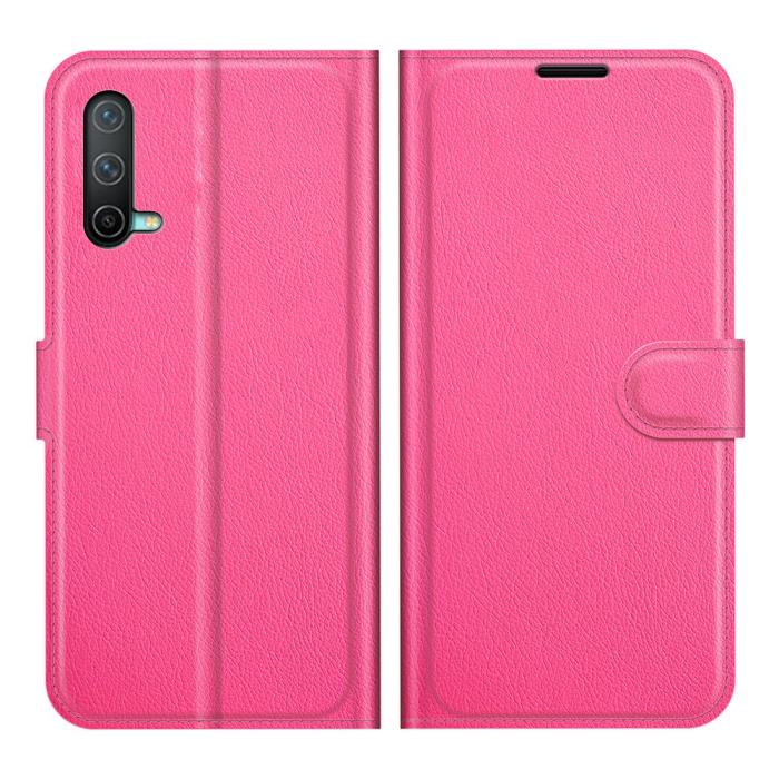Bild 1, OnePlus Nord CE 5G - Litchi Läder Fodral - Rosa