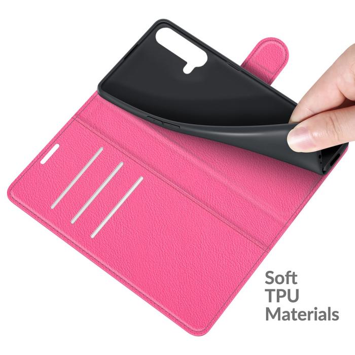 Bild 4, OnePlus Nord CE 5G - Litchi Läder Fodral - Rosa
