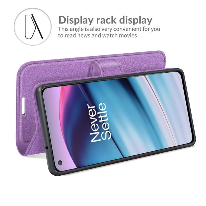 Bild 3, OnePlus Nord CE 5G - Litchi Läder Fodral - Lila