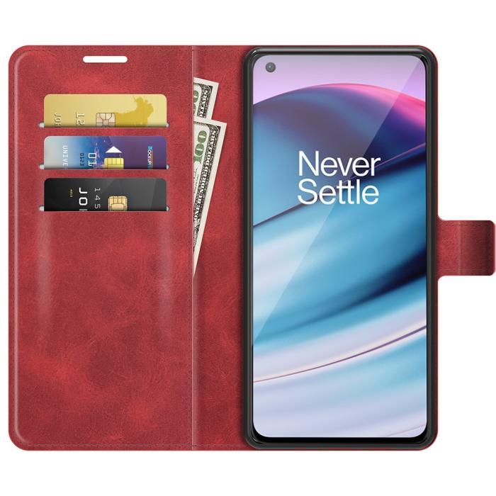 Bild 4, OnePlus Nord CE 5G - Solid Läder Fodral - Röd