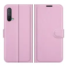 OnePlus Nord CE 5G - Litchi Läder Fodral - Ljus Rosa