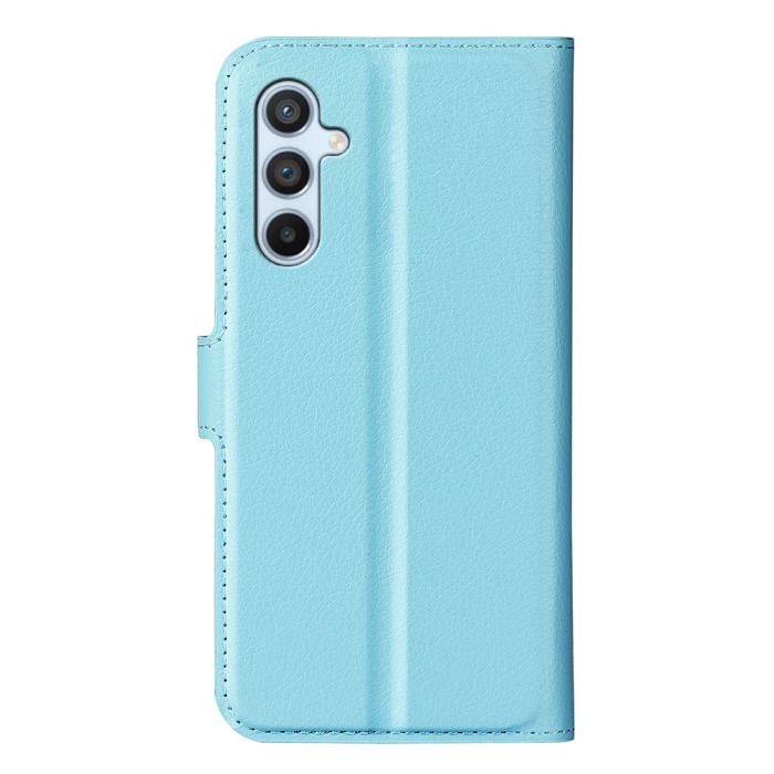 Bild 6, Samsung Galaxy A54 5G Fodral Litchi Läder Ljus Blå
