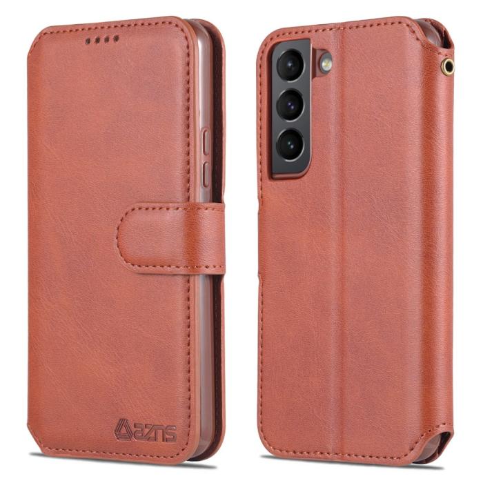 Bild 1, AZNS Samsung Galaxy S22 Plus Fodral Läder Brun